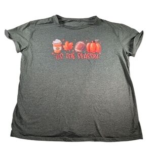 Tis the Season Fall Football Pumpkin Spice Latte Tee